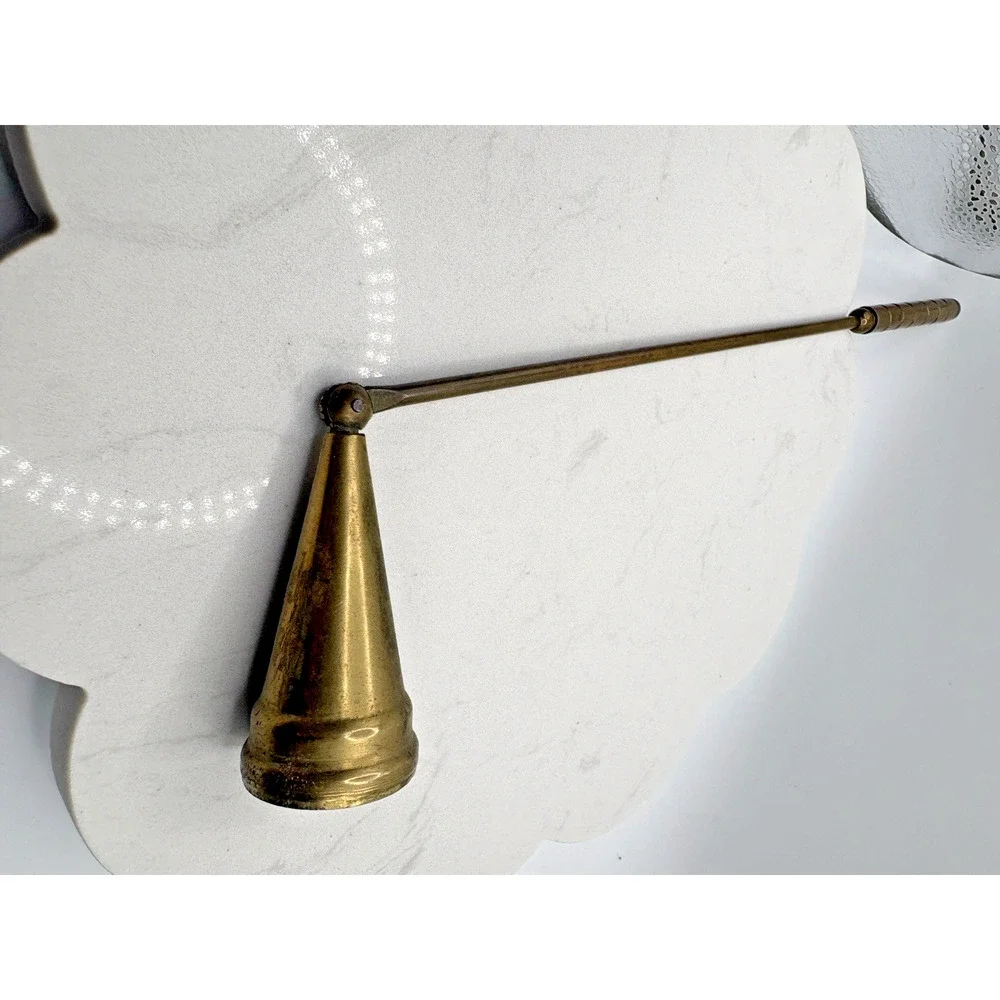 Brass Candle Snuffer Hinged Cone Snuff 2.5